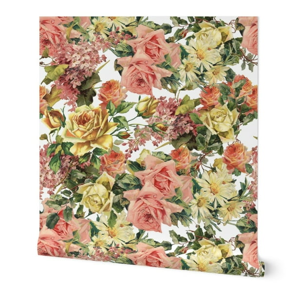 Wallpaper Roll Retro Summer Vintage Flower Floral Botanical 24in x 27ft